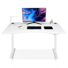 bureau assis debout incurvé 160cm pieds arrondis blanc / plateau blanc