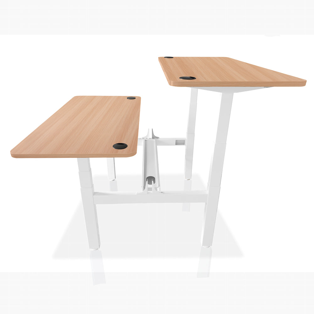 bureau assis debout DUO 160x80cm coloris blanc chêne