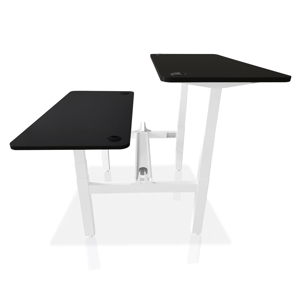 bureau assis debout DUO 140x70cm coloris blanc noir
