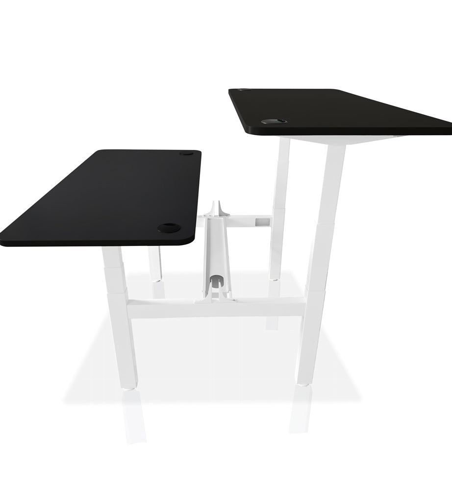 bureau assis debout DUO 140x70cm coloris blanc noir
