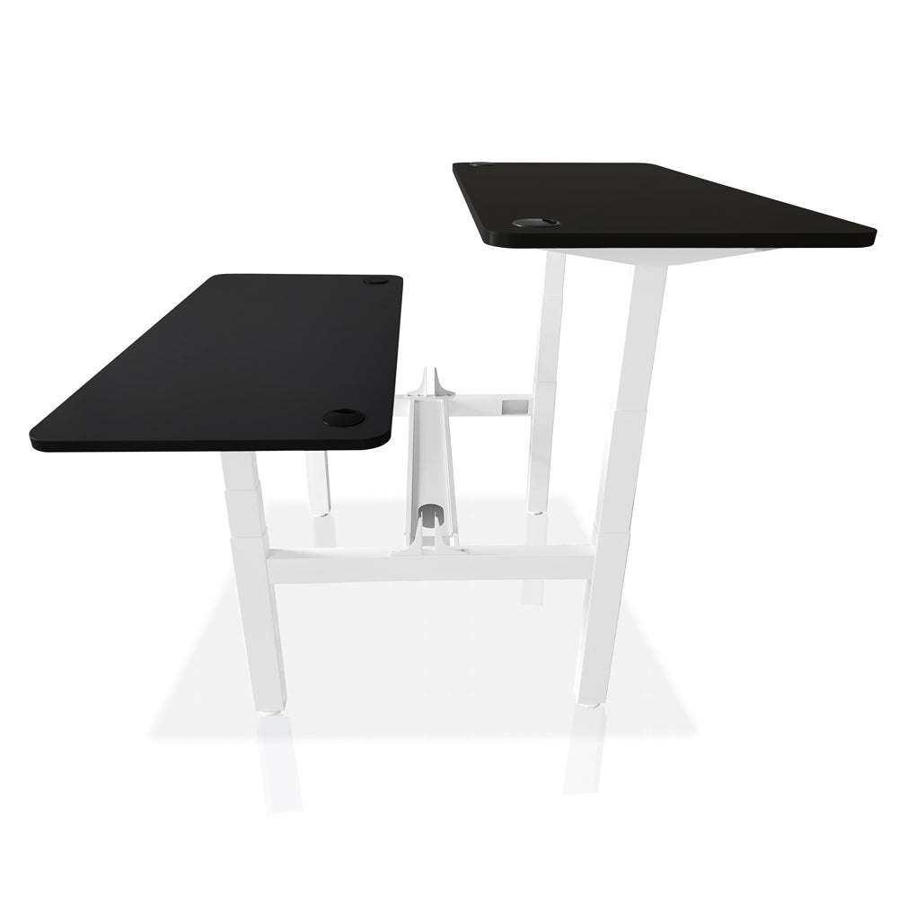 bureau assis debout DUO 140x80cm coloris blanc noir