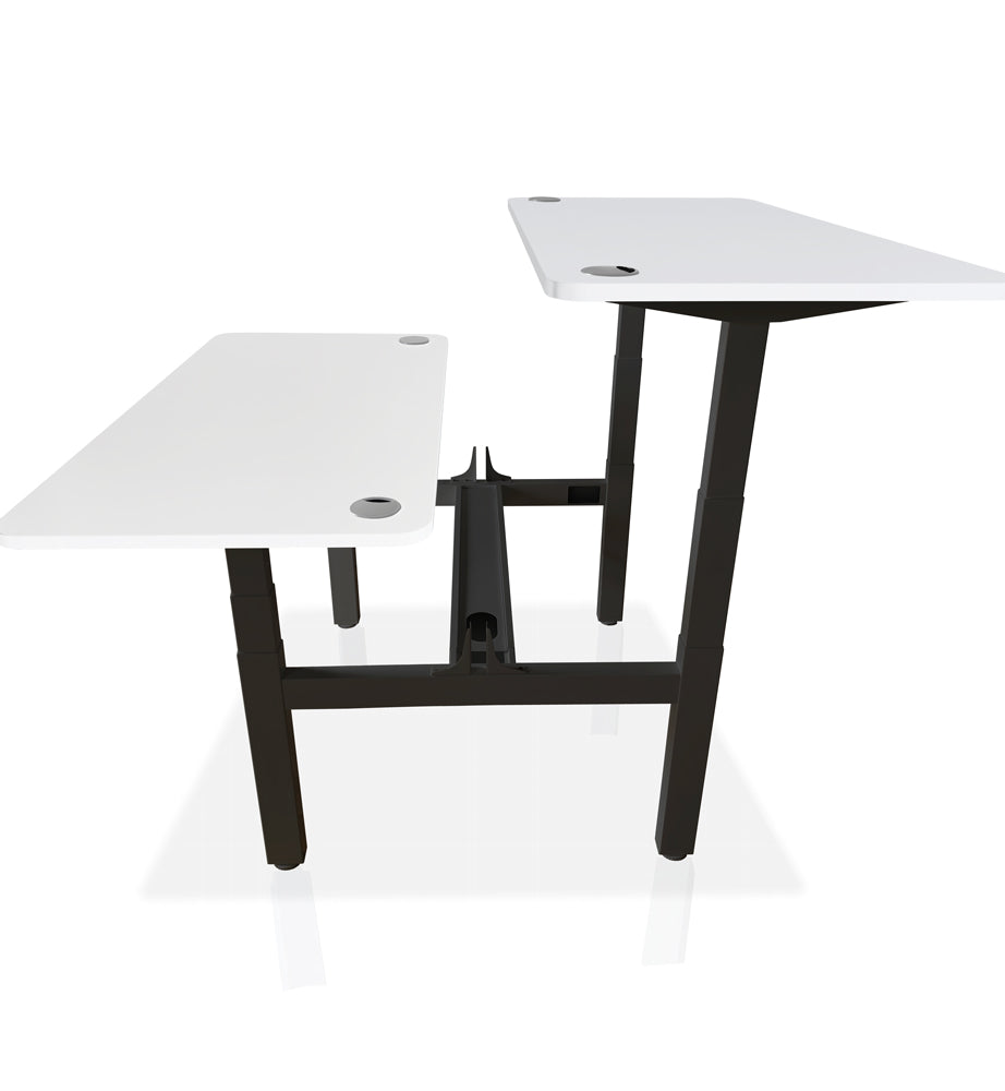 bureau assis debout DUO 120x80cm coloris noir blanc
