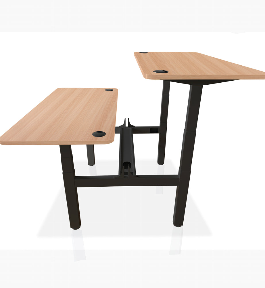 bureau assis debout DUO 160x80cm coloris noir chêne