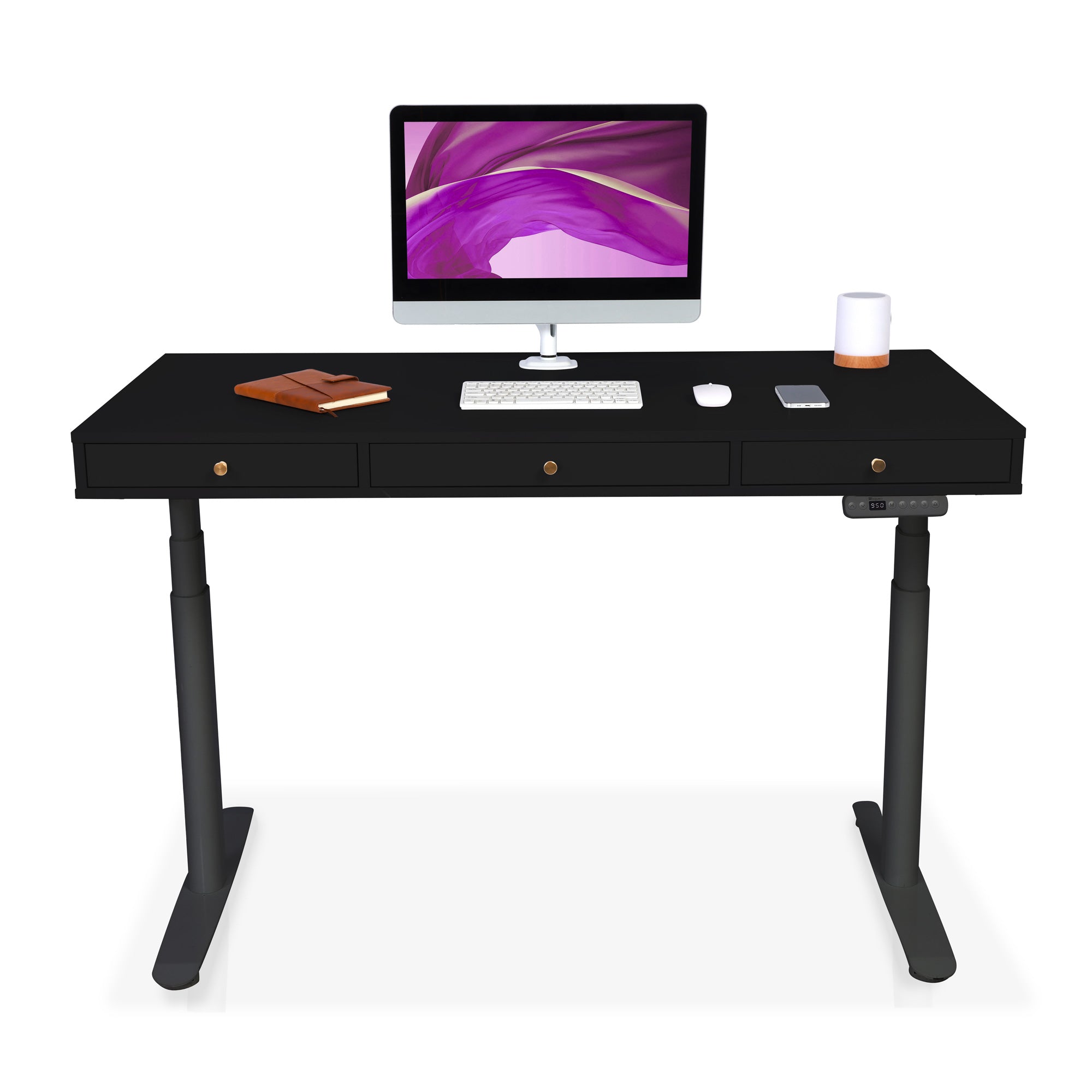 Bureau assis debout 3 tiroirs - SPACE DYNAMIC CIRCLE 2 140x70 cm noir