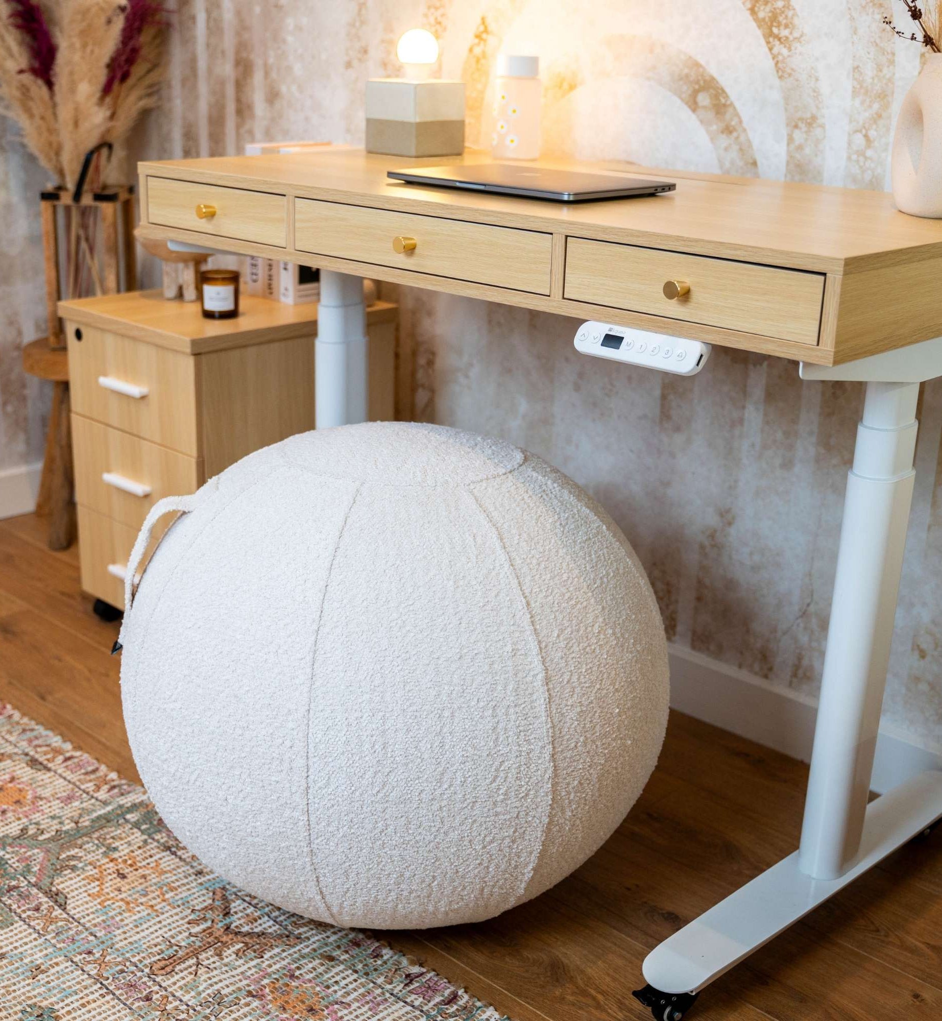 ballon ergonomique SPHERA bouclette blanc_ambiance