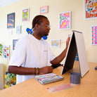 bureau assis debout dynamic circle bambou_ambiance