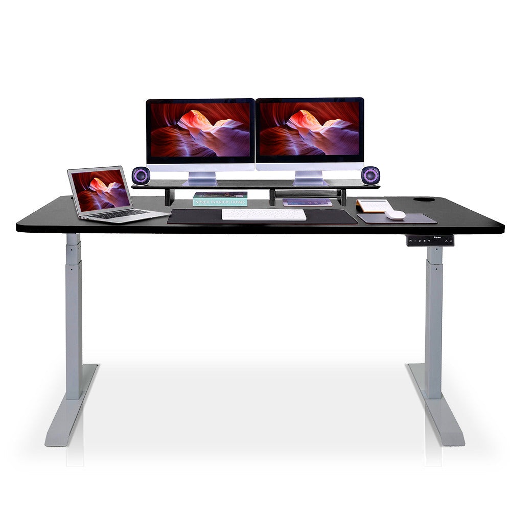 bureau assis debout 240x80cm gris/noir