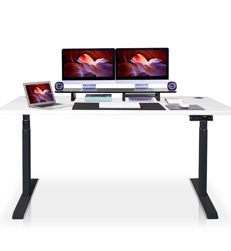 bureau assis debout 200x80cm noir blanc