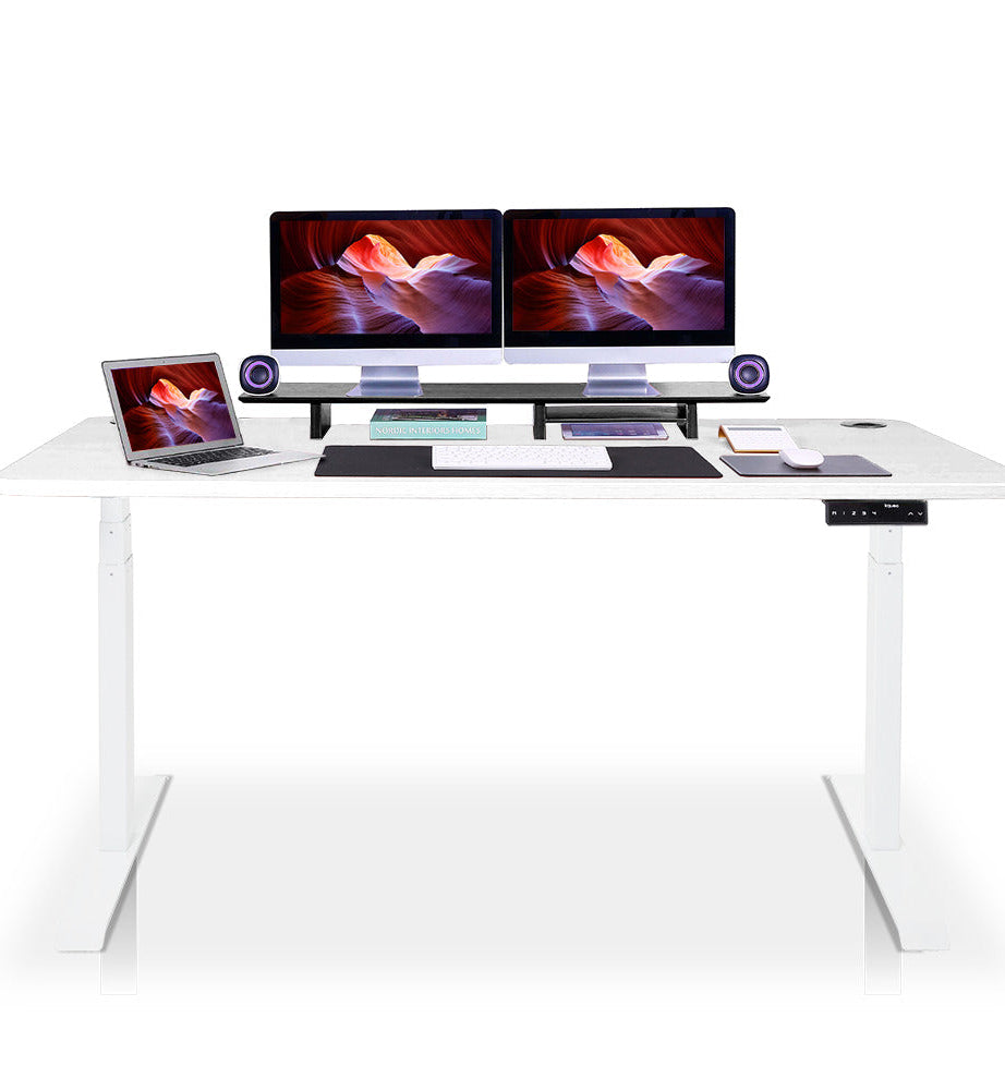 bureau assis debout 200x80cm blanc