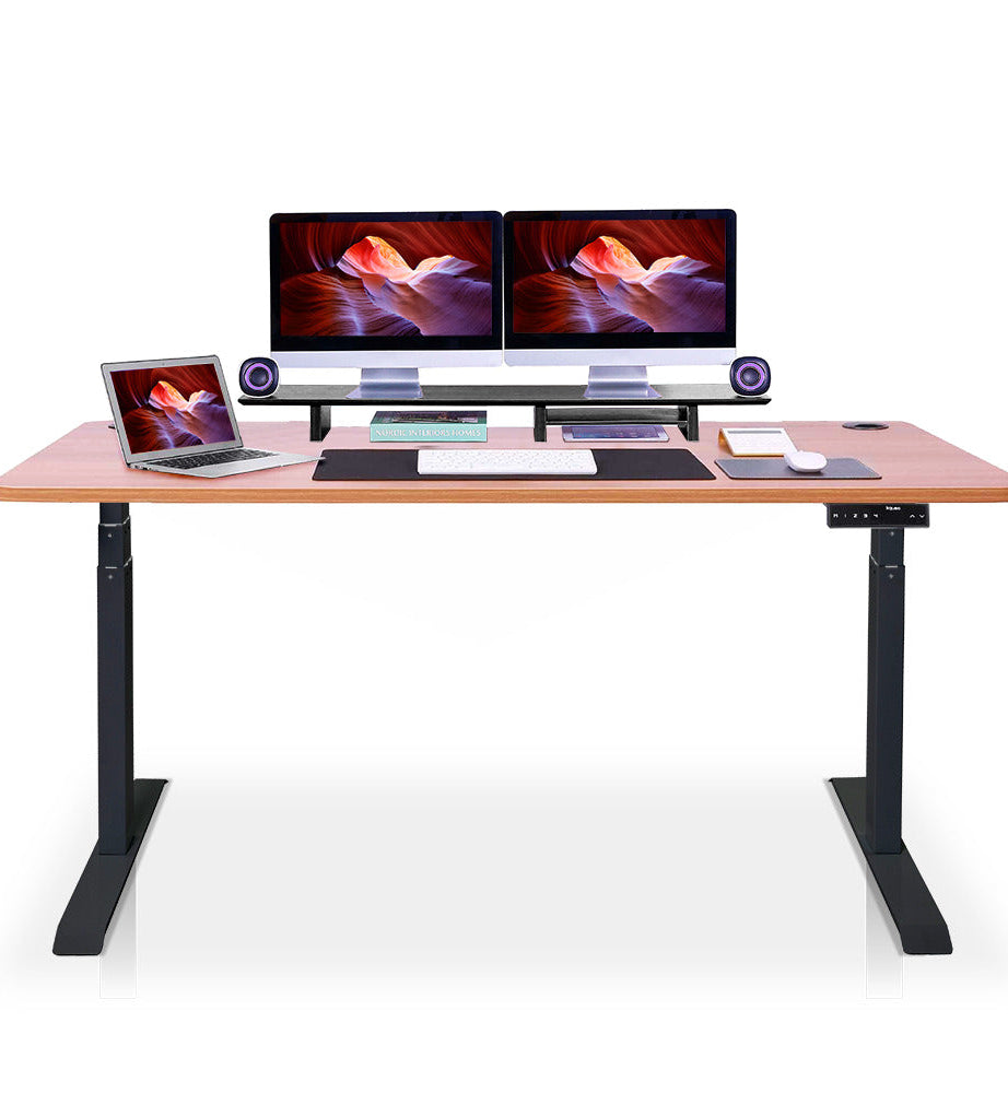 bureau assis debout 200x80cm noir chene