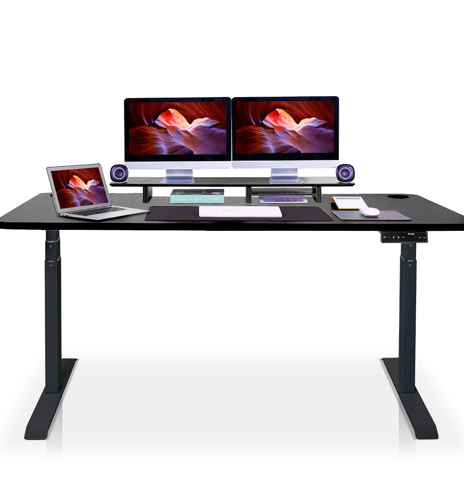 bureau assis debout 200x80cm noir