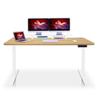 bureau assis debout DYNAMIC 200x80cm blanc chene doré