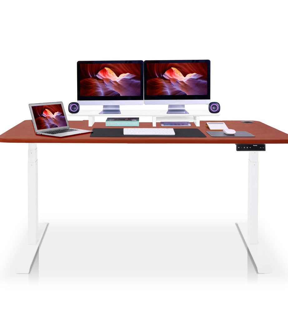 bureau assis debout 240x80cm DYNAMIC blanc chene foncé