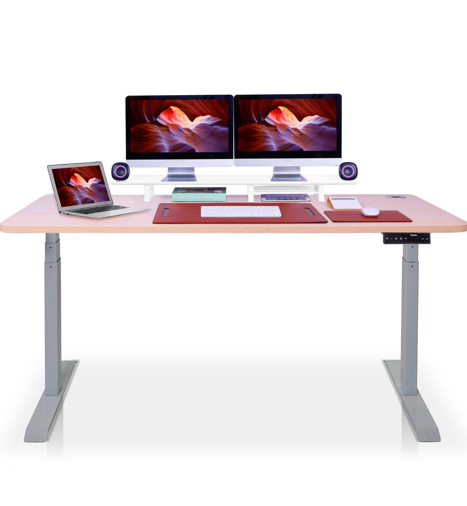 bureau assis debout 240x80cm DYNAMIC gris chene clair