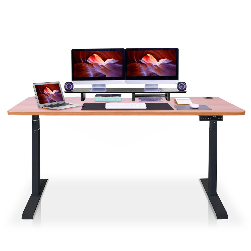 bureau assis debout 240x80cm DYNAMIC noir chene