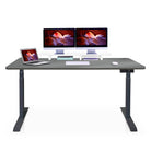 bureau assis debout DYNAMIC 200x80cm noir gris cendré