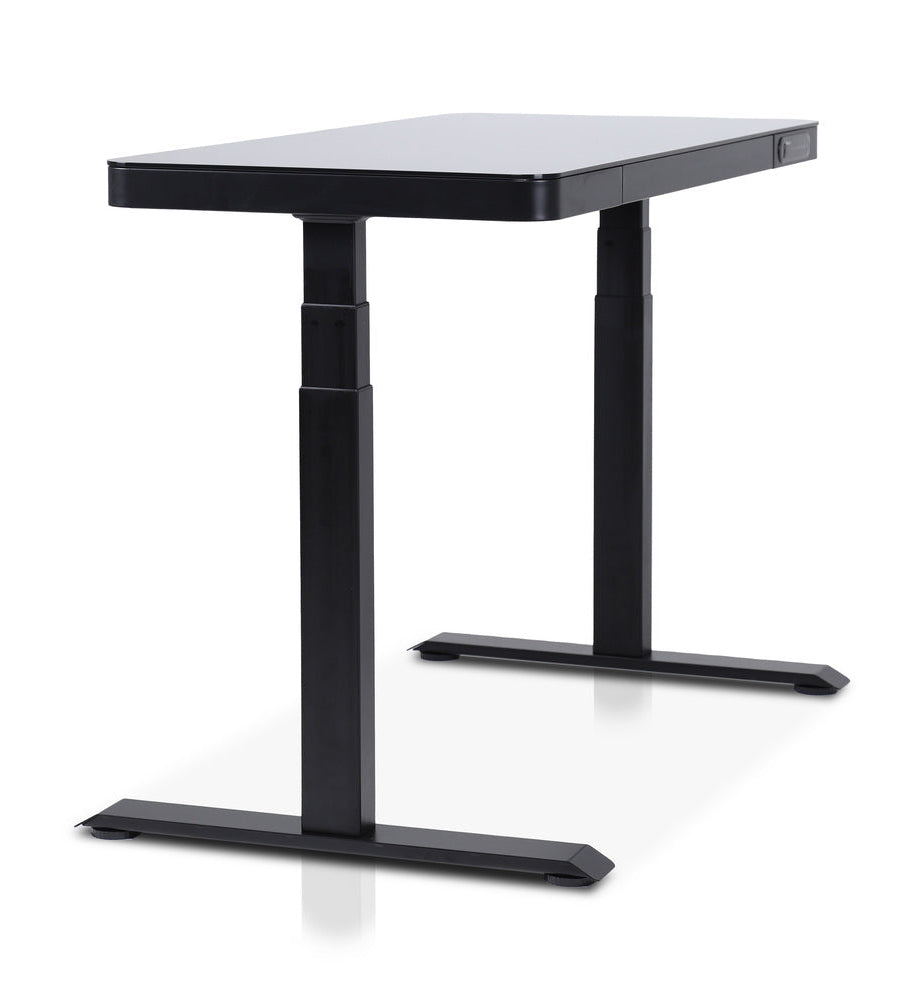 bureau assis debout verre trempé CONNECT noir