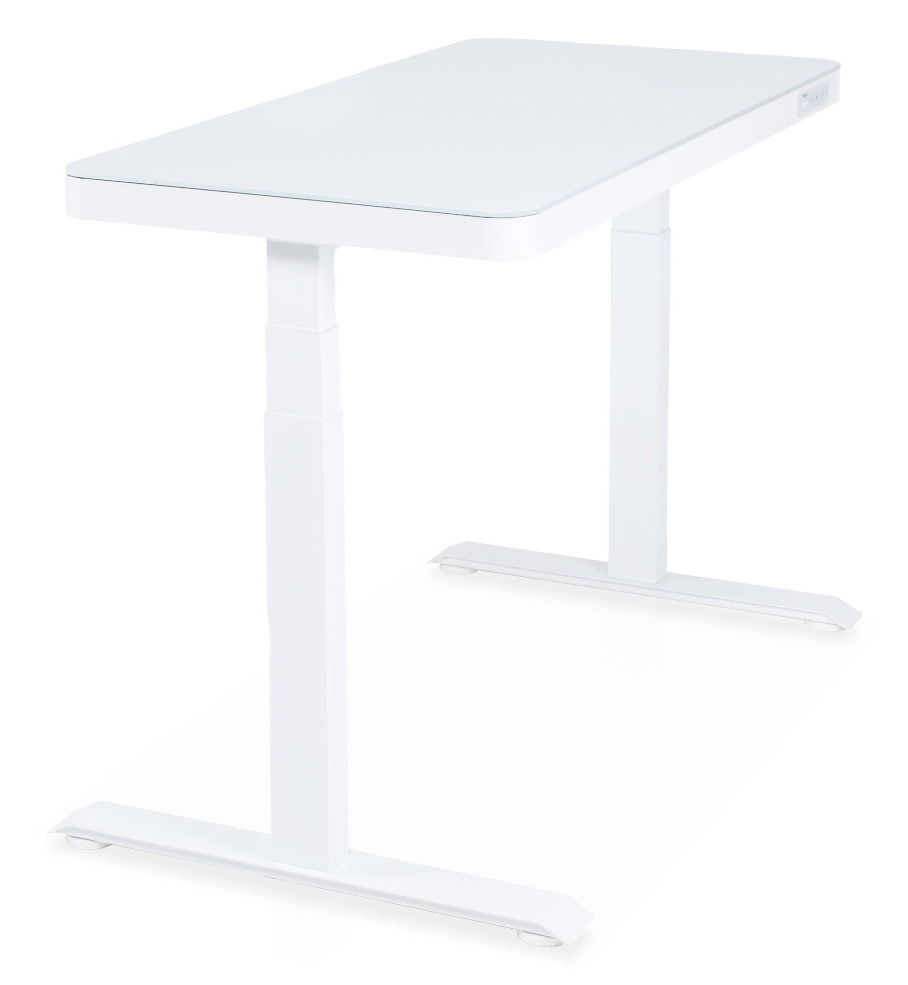 bureau assis debout en verre trempé KQUEO blanc