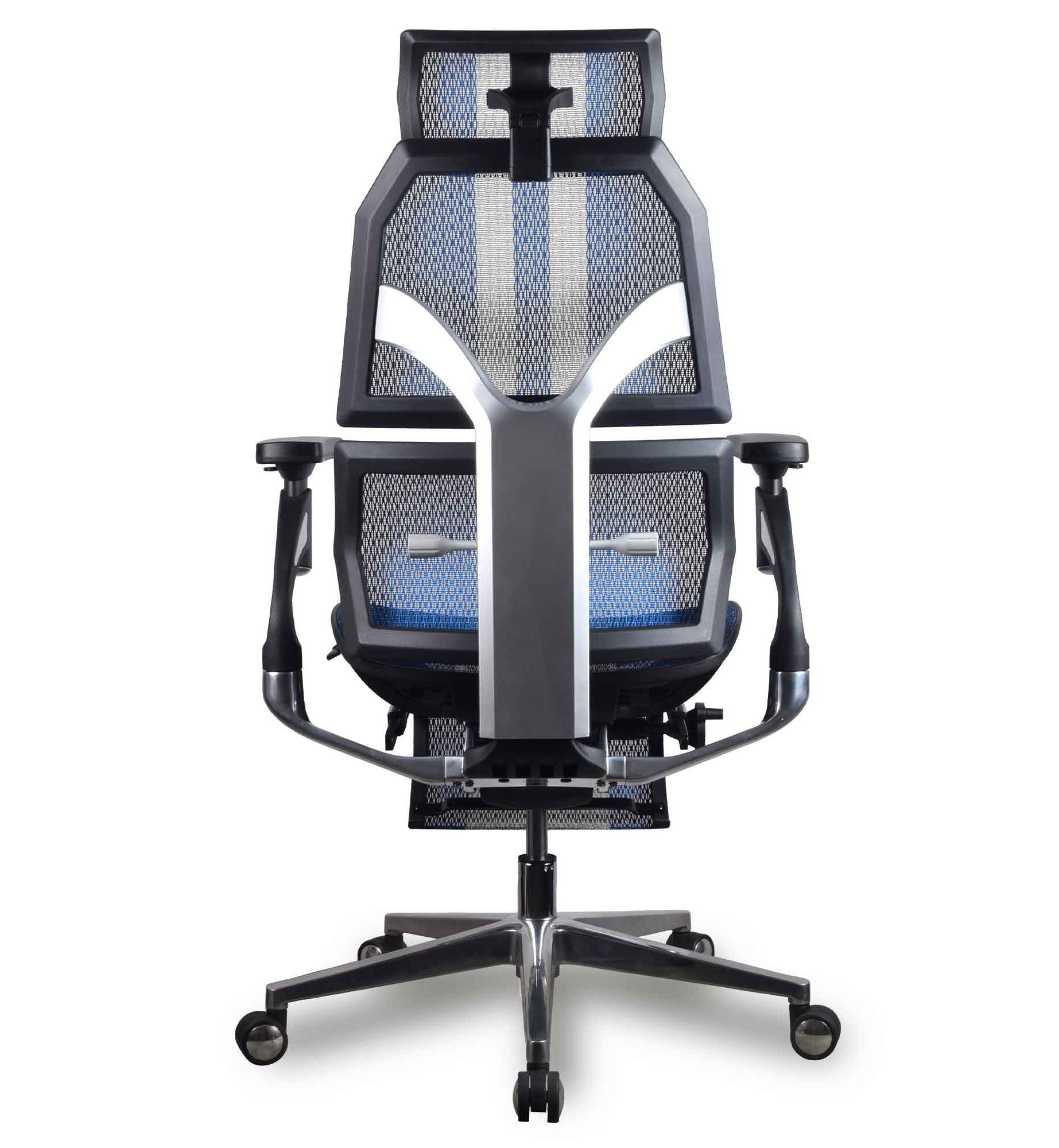 dossier chaise ergonomique gamer kqueo AURA PREMIUM coloris bleu et blanc