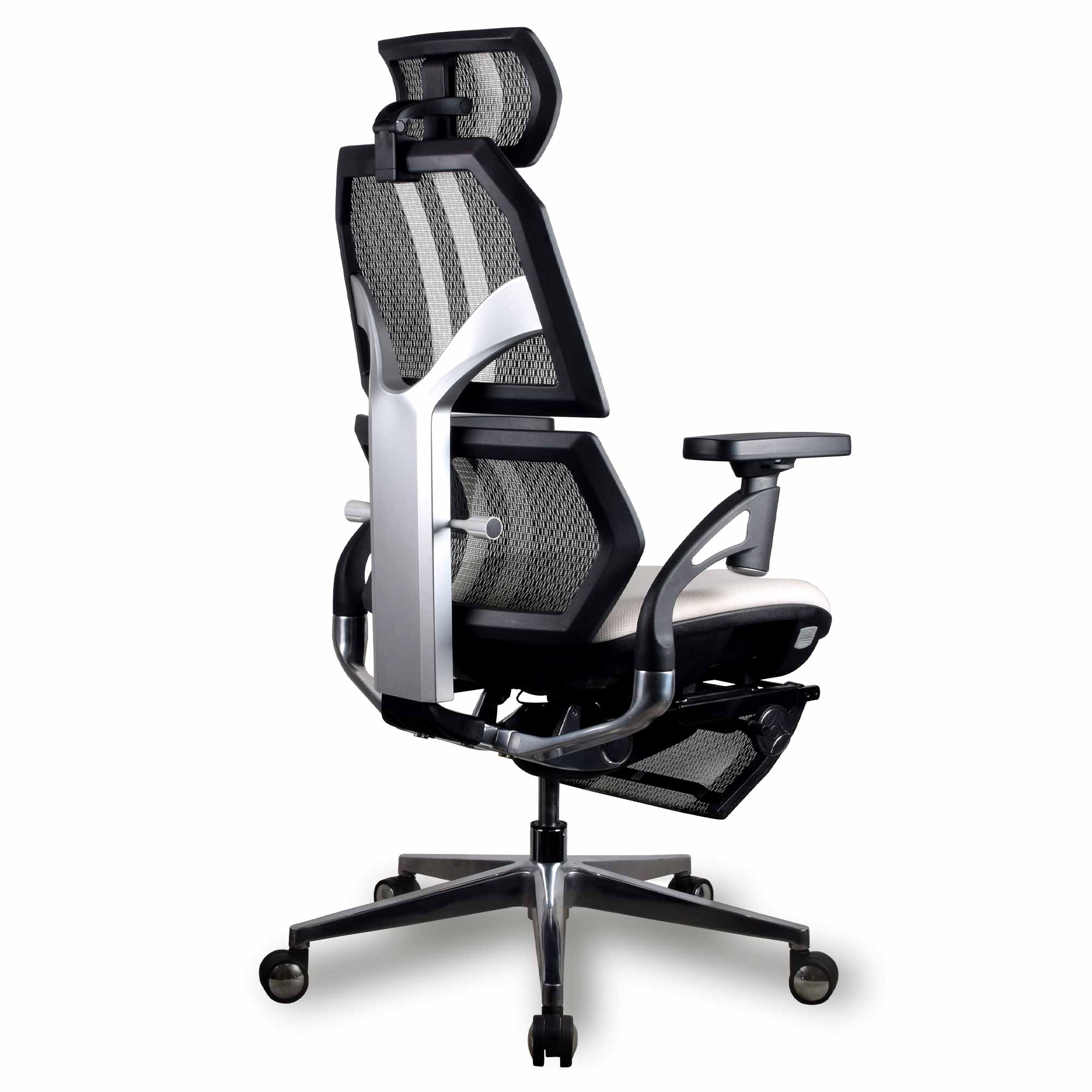 chaise ergonomique gamer Kqueo noir / blanc mousse maille
