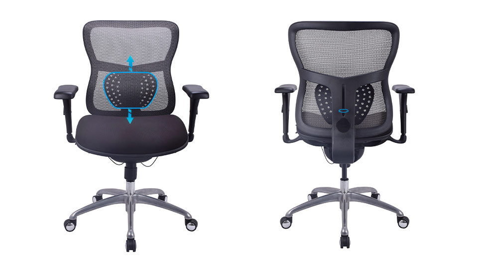 chaise ergonomique REGAL support lombaire ajustable KQUEO