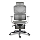 chaise ergonomique en maille blanche grise Kqueo