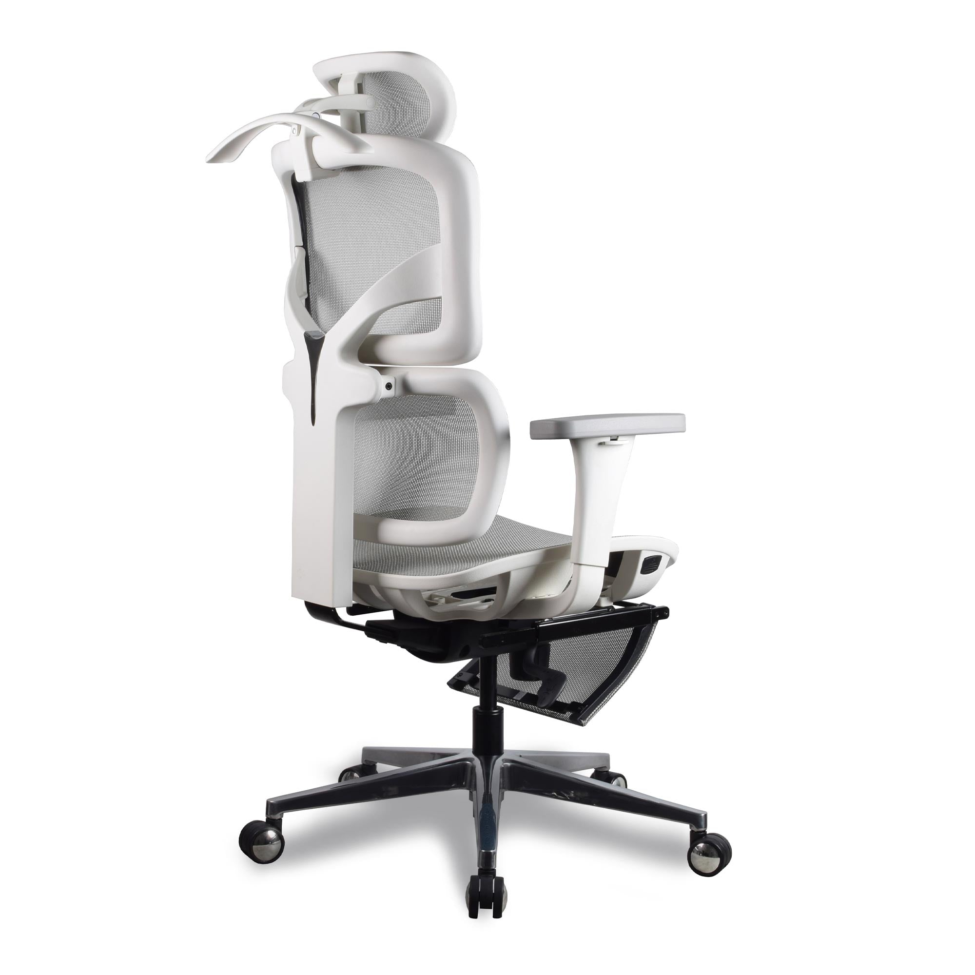 dossier chaise ergonomique en maille blanche grise Kqueo