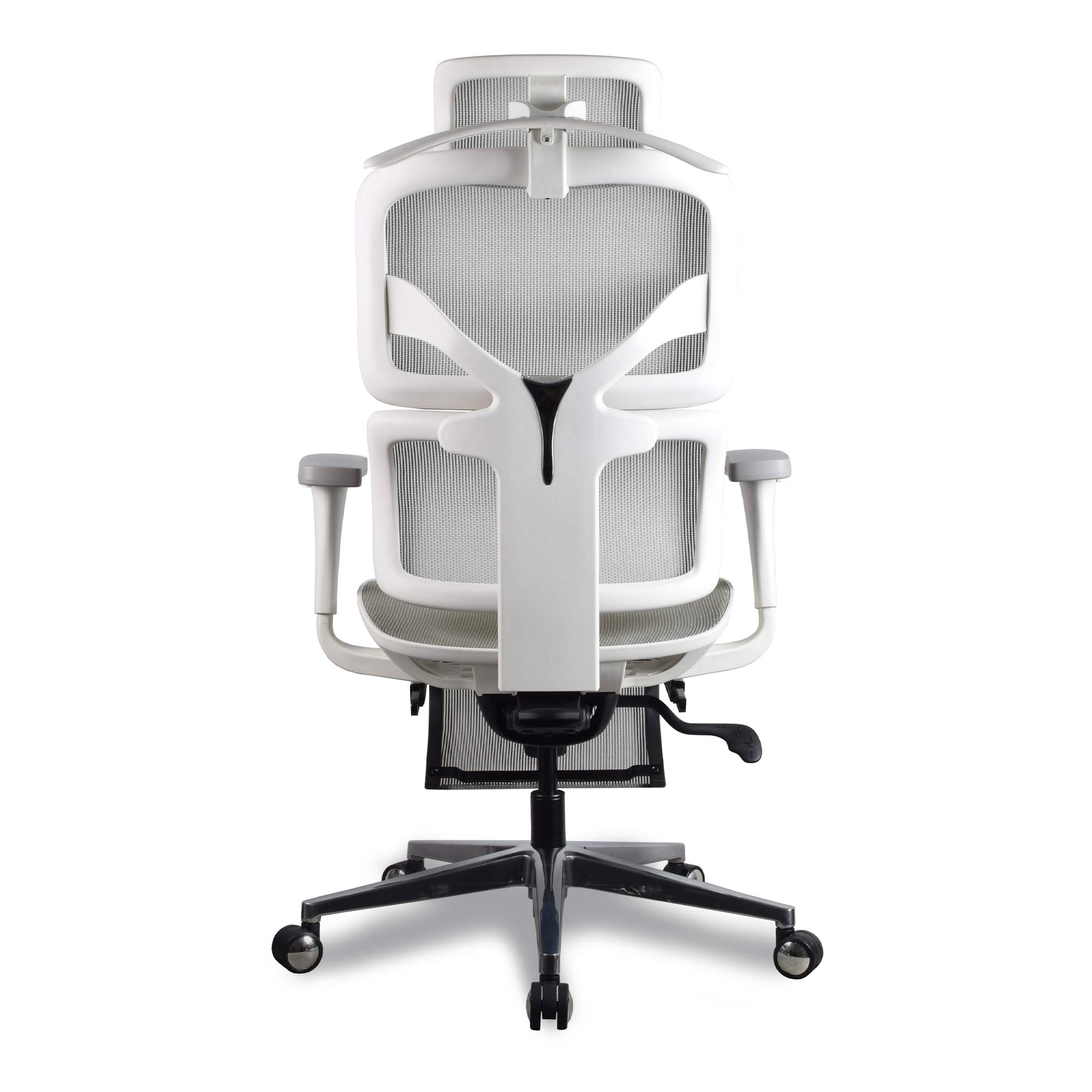 dossier chaise ergonomique en maille grise