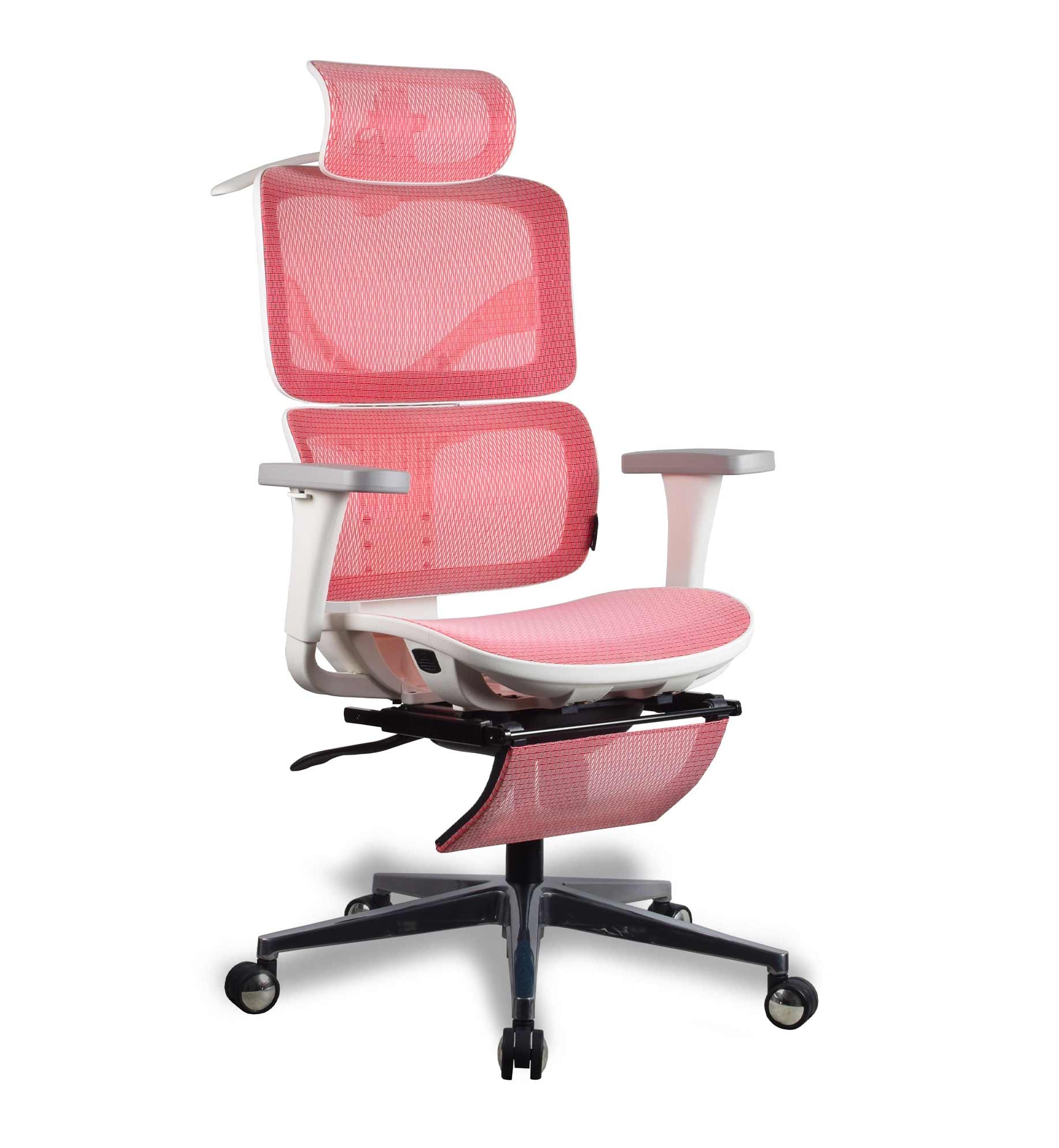 chaise ergonomique de bureau en maille rouge Kqueo