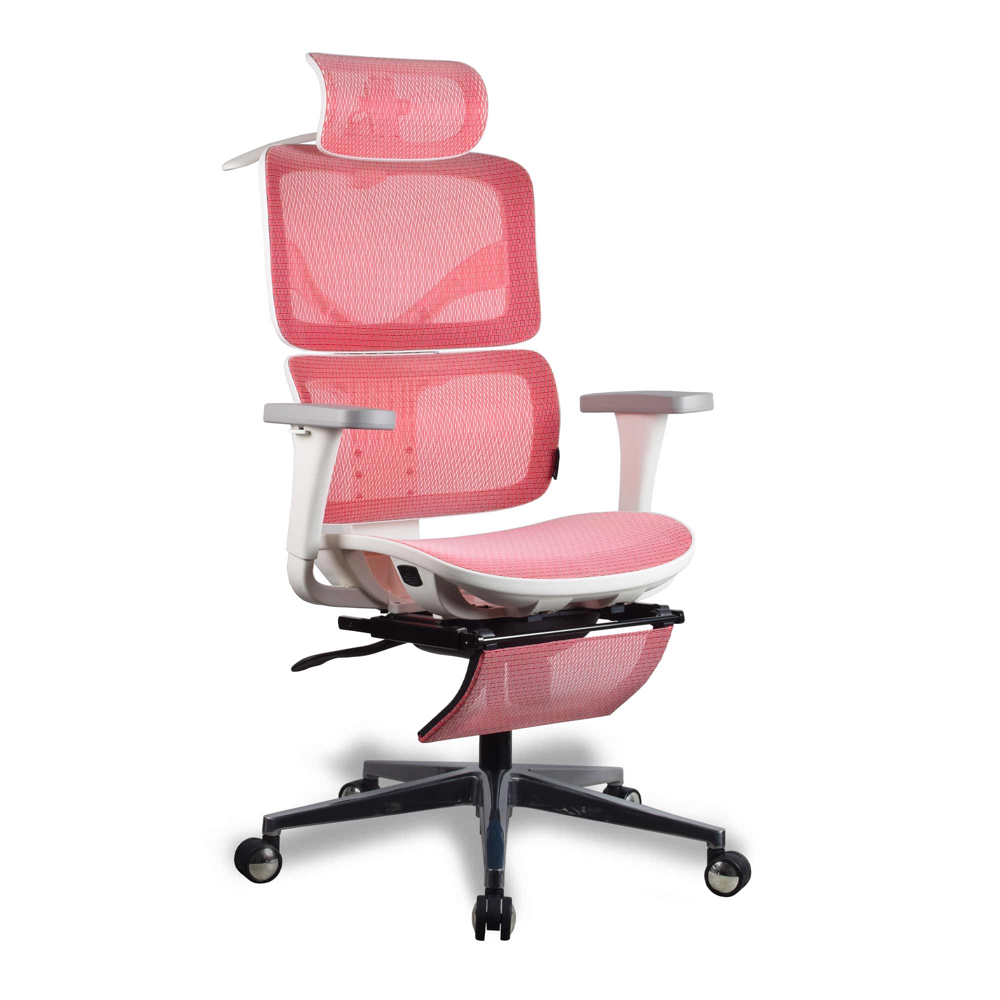 chaise ergonomique de bureau en maille rouge Kqueo