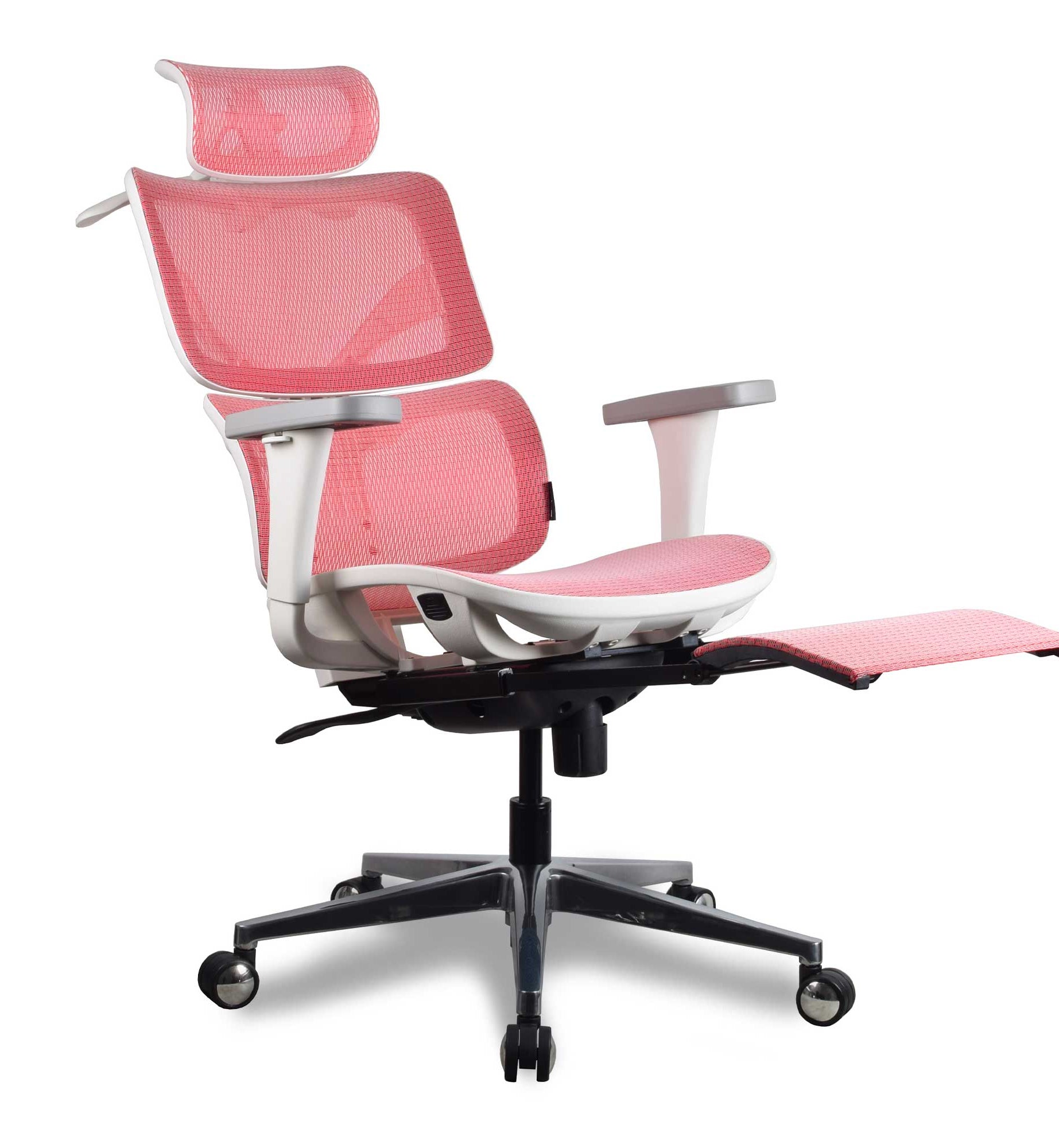 chaise ergonomique de bureau en maille rouge Kqueo