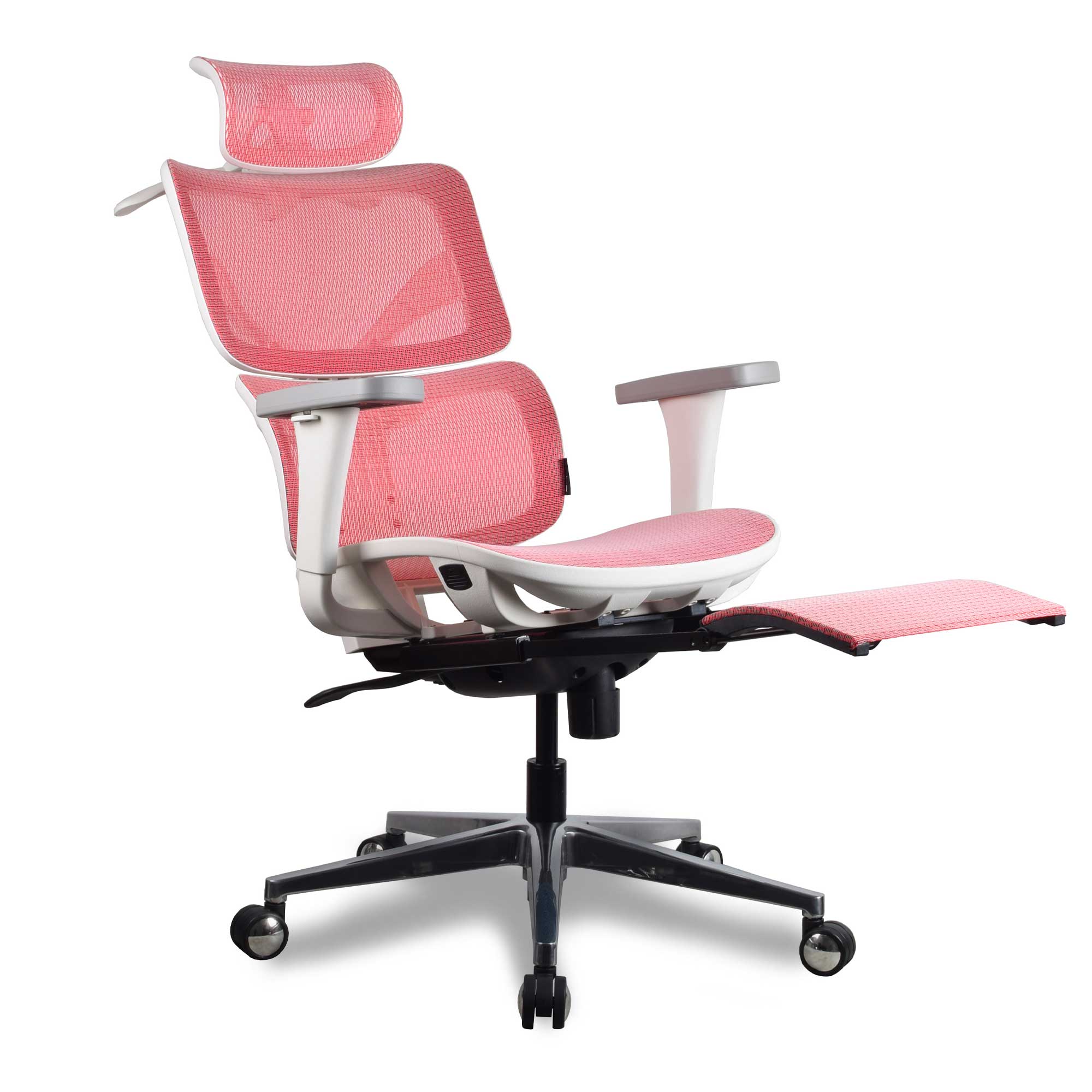 chaise ergonomique de bureau en maille rouge Kqueo