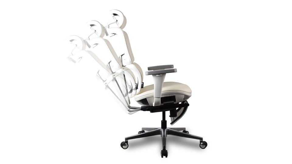 inclinaison chaise ergonomique TERRANA Kqueo blanc en cuir reconstitué