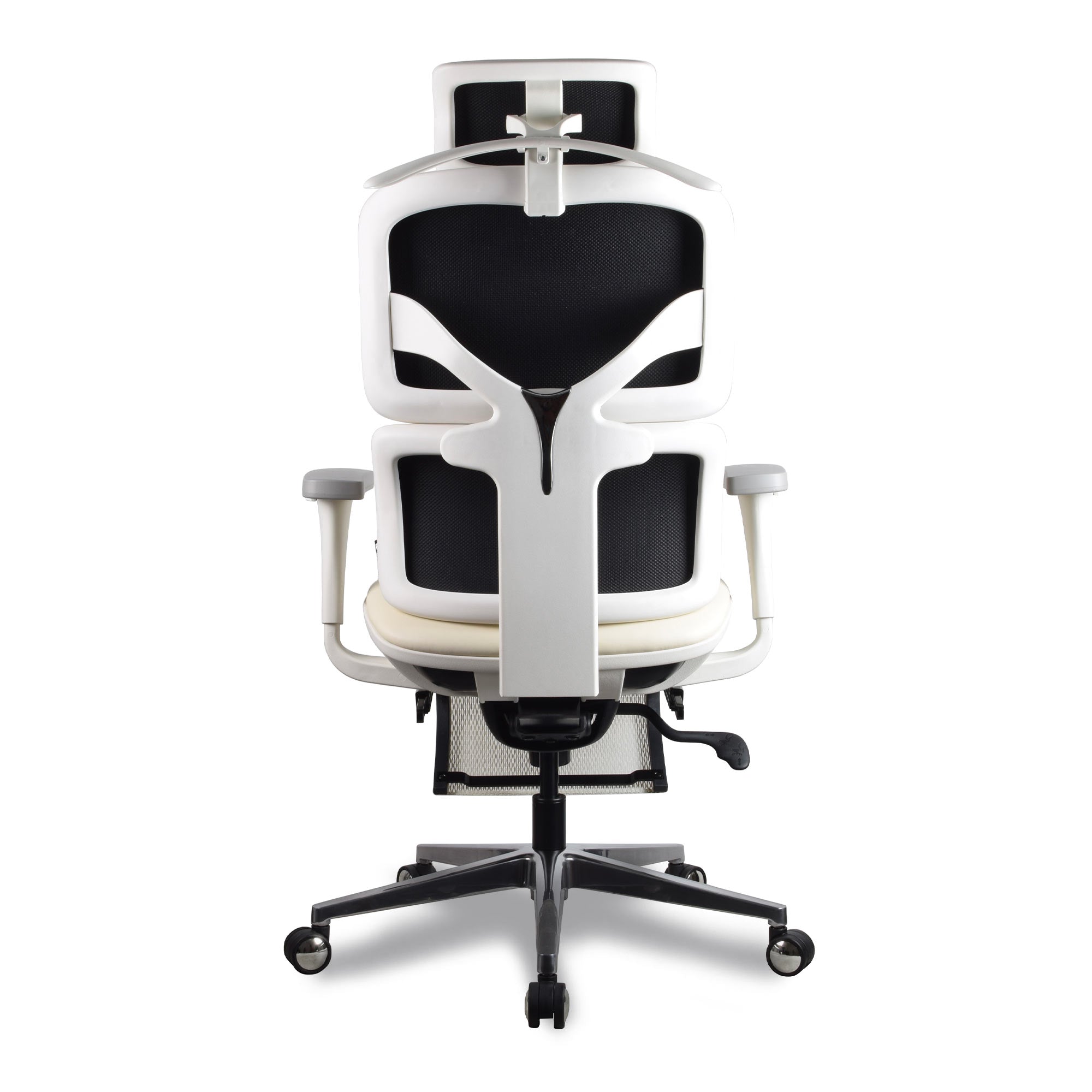 chaise ergonomique TERRANA cuir blanc reconstitué Kqueo