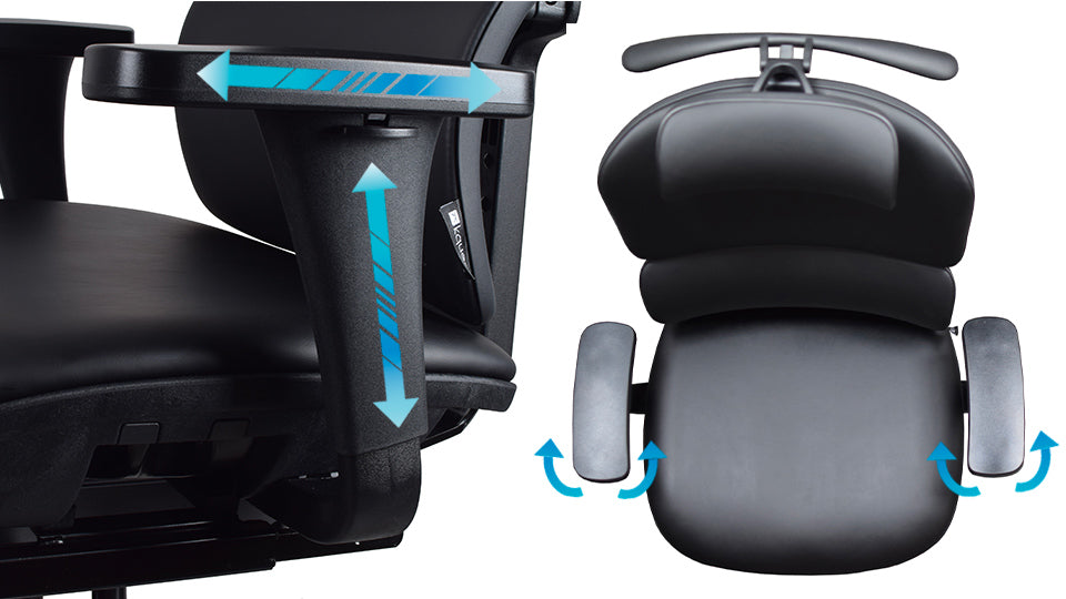 accoudoirs rotatifs chaise ergonomique TERRANA en cuir reconstitué Kqueo