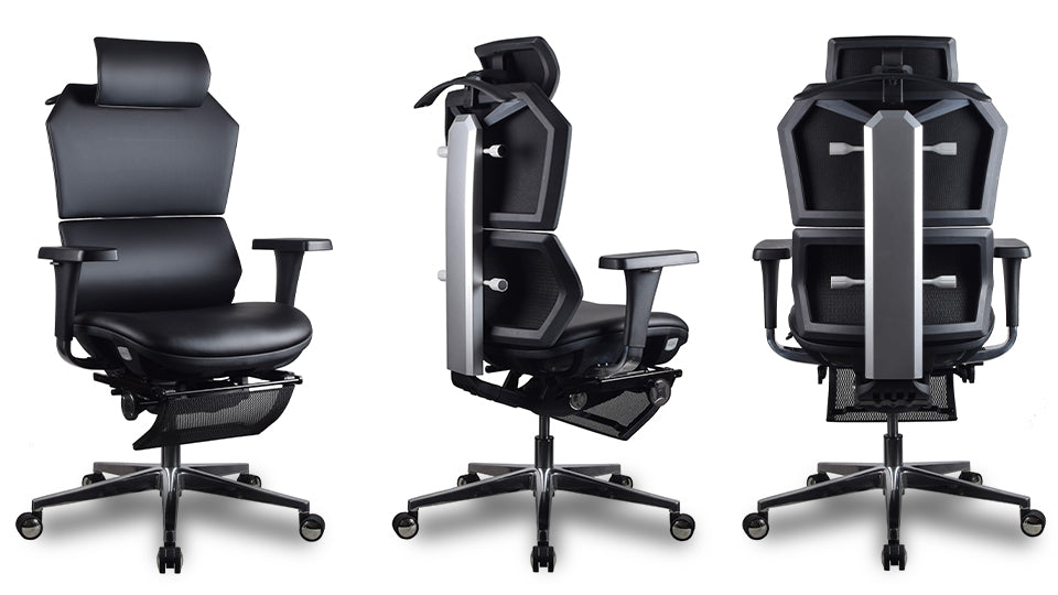différentes positions chaise ergonomique VERTEX noir Kqueo