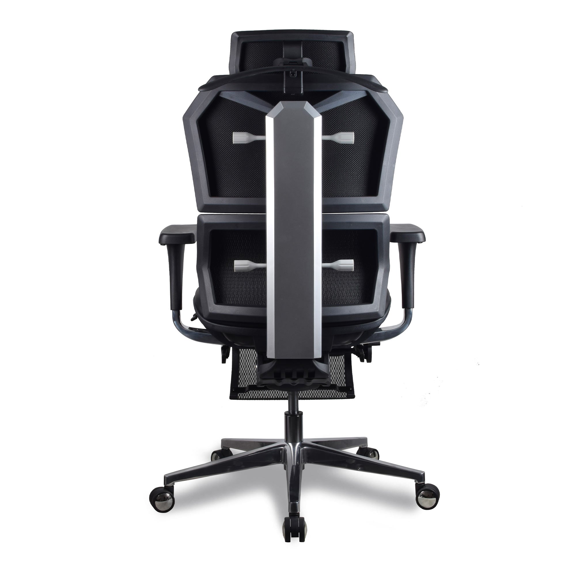 dossier chaise ergonomique multi-réglage en cuir reconstitué noir Kqueo