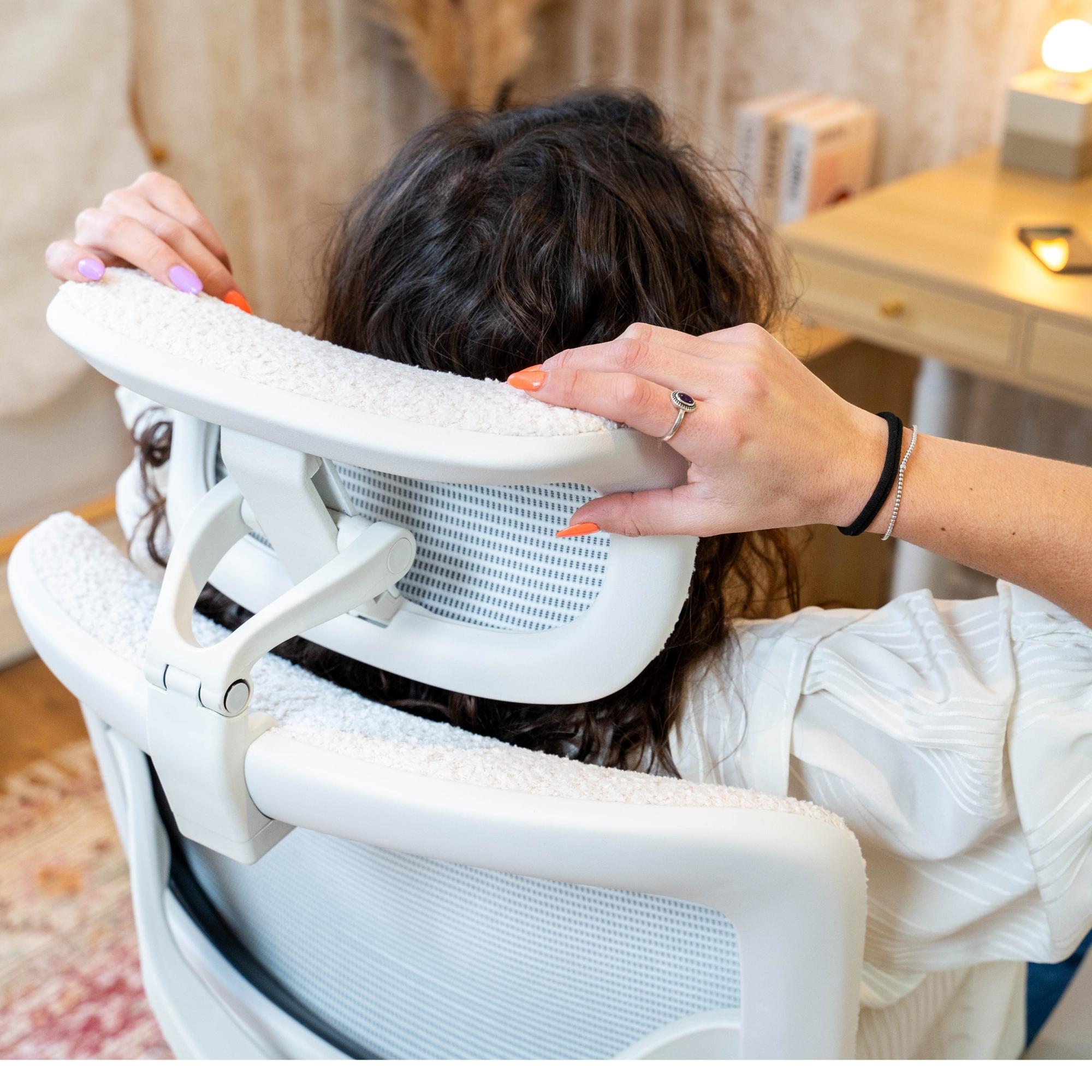 chaise ergonomique de bureau TERRANA bouclette blanche