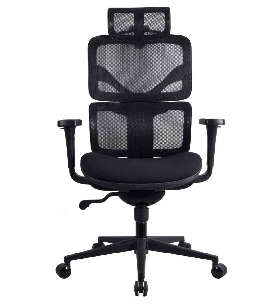 chaise de bureau ergonomique noire TERRANA sans repose pied