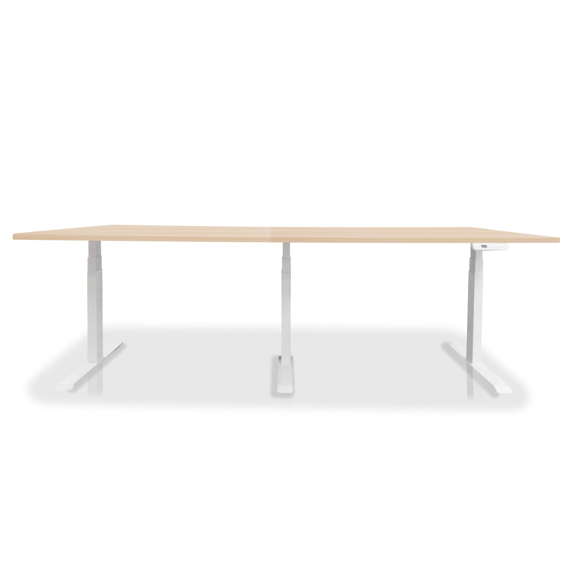 Table de réunion réglable en hauteur électrique - TRIO blanc-chene-clair