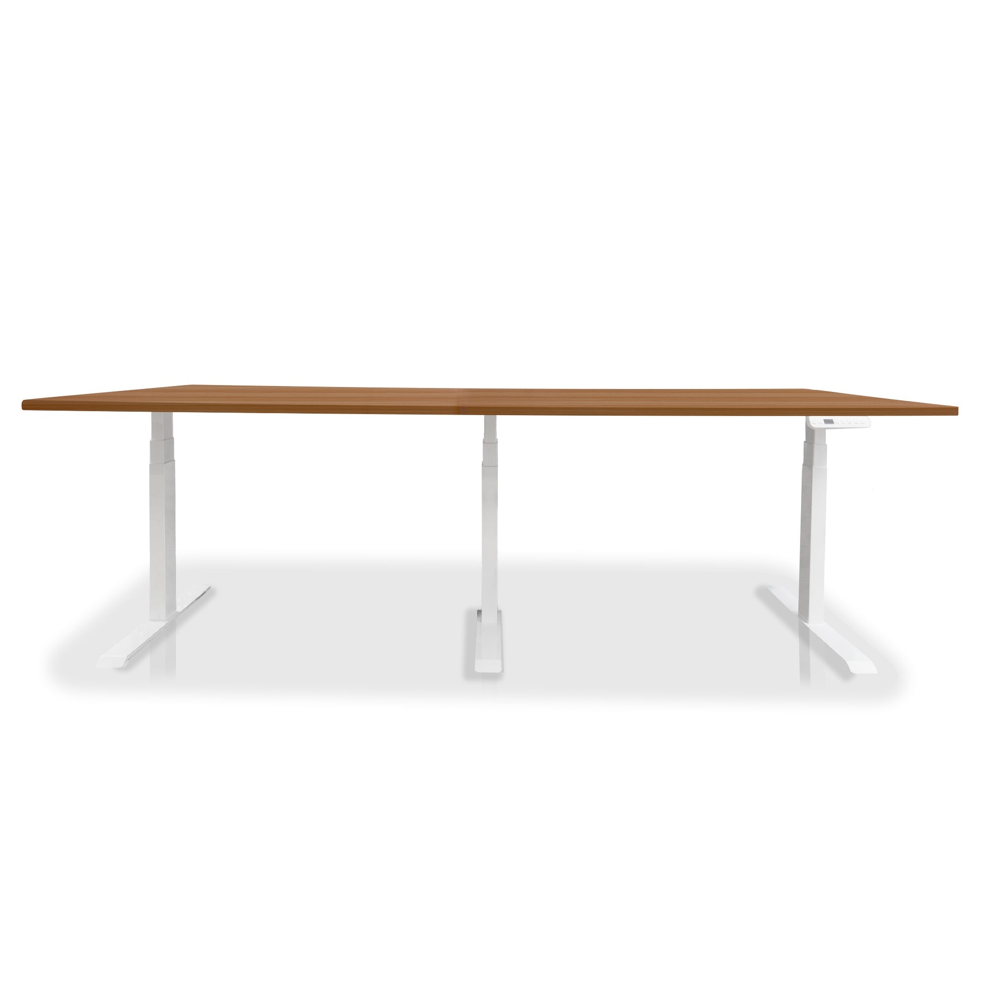 Table de réunion réglable en hauteur électrique - TRIO blanc-chene-naturel