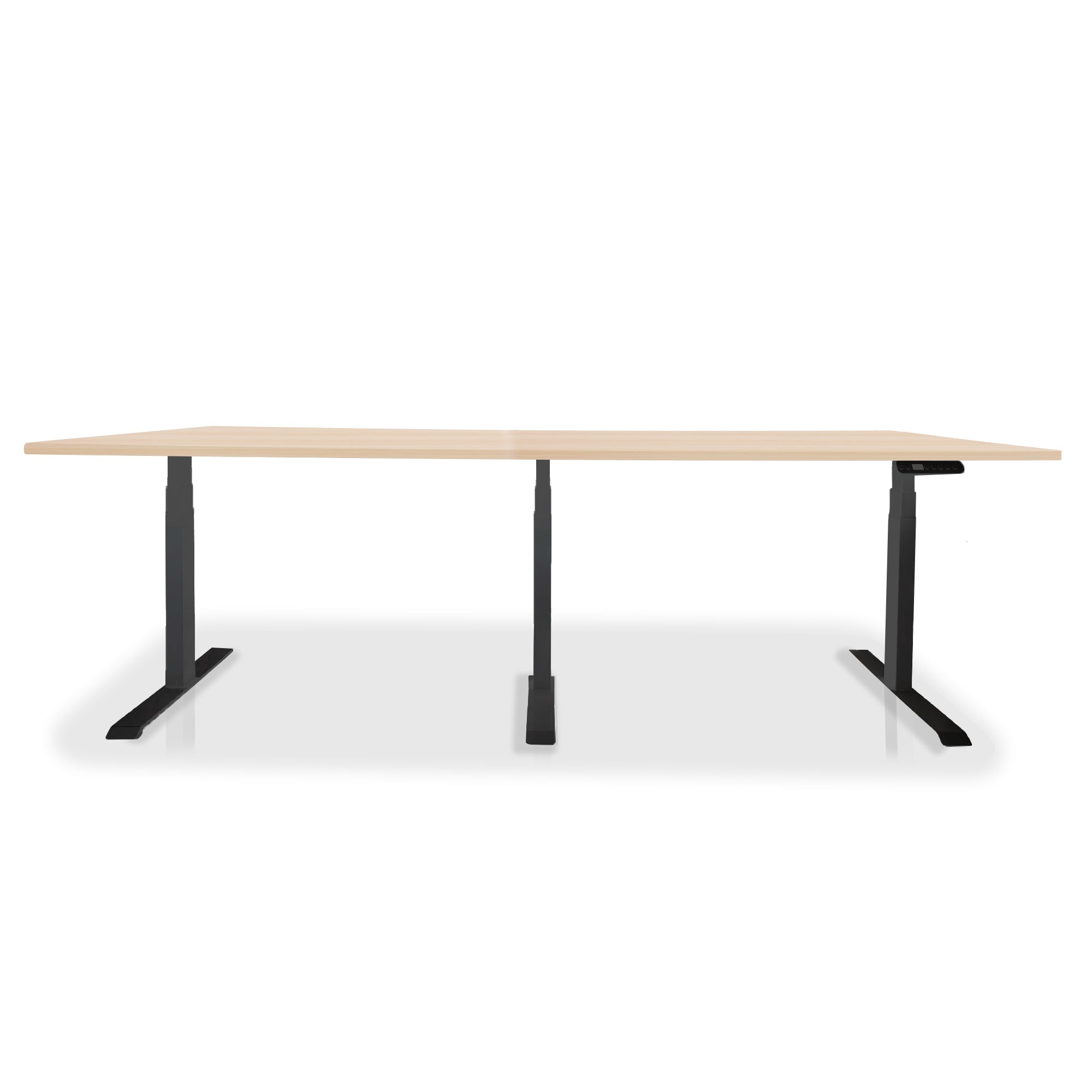 Table de réunion réglable en hauteur électrique - TRIO noir-chene-clair