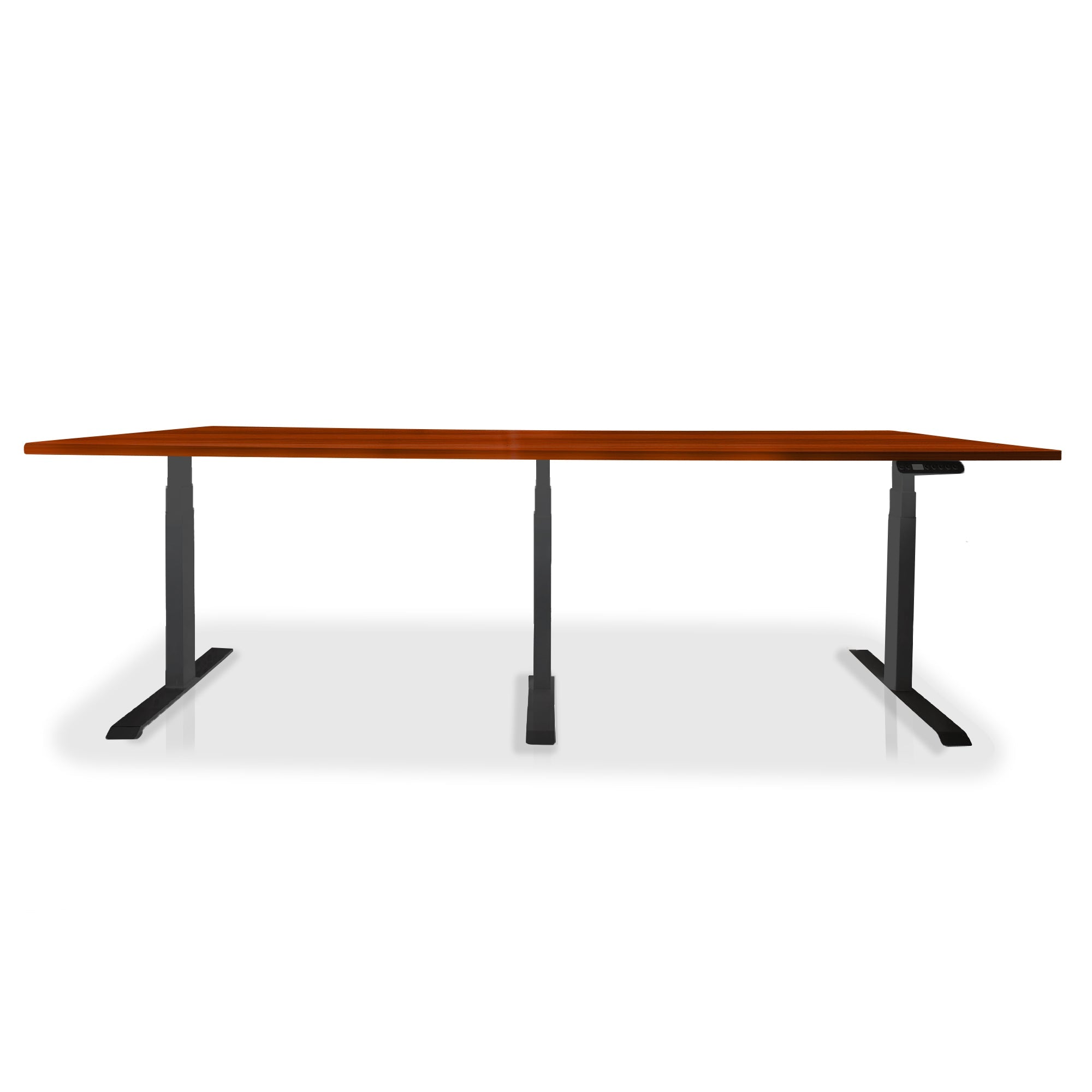 Table de réunion réglable en hauteur électrique - TRIO noir-chene-acajou