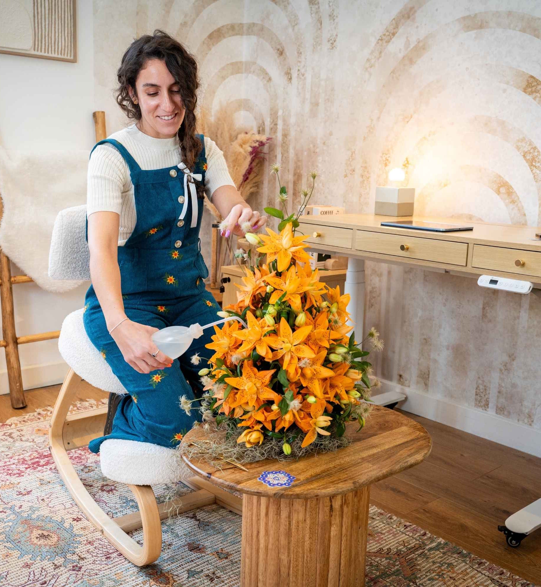 chaise assis genoux MOOVE Bouclette blanche