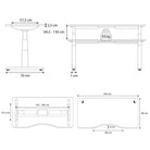 dimension bureau assis debout DYNAMIC CIRCLE SMOOTH 140x80cm