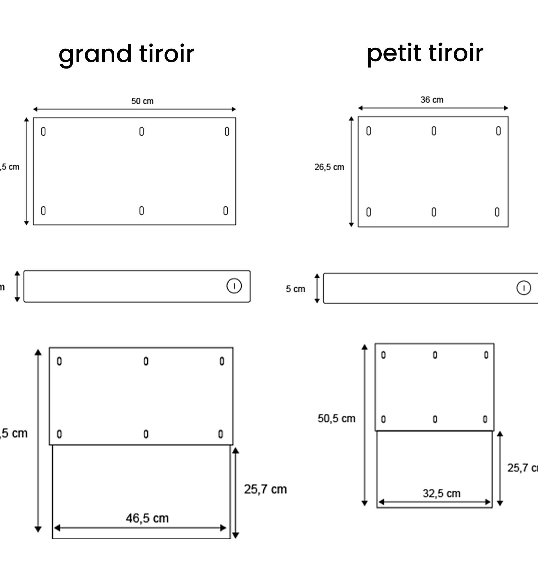 tiroir métallique petit et grand pour bureau assis debout Kqueo