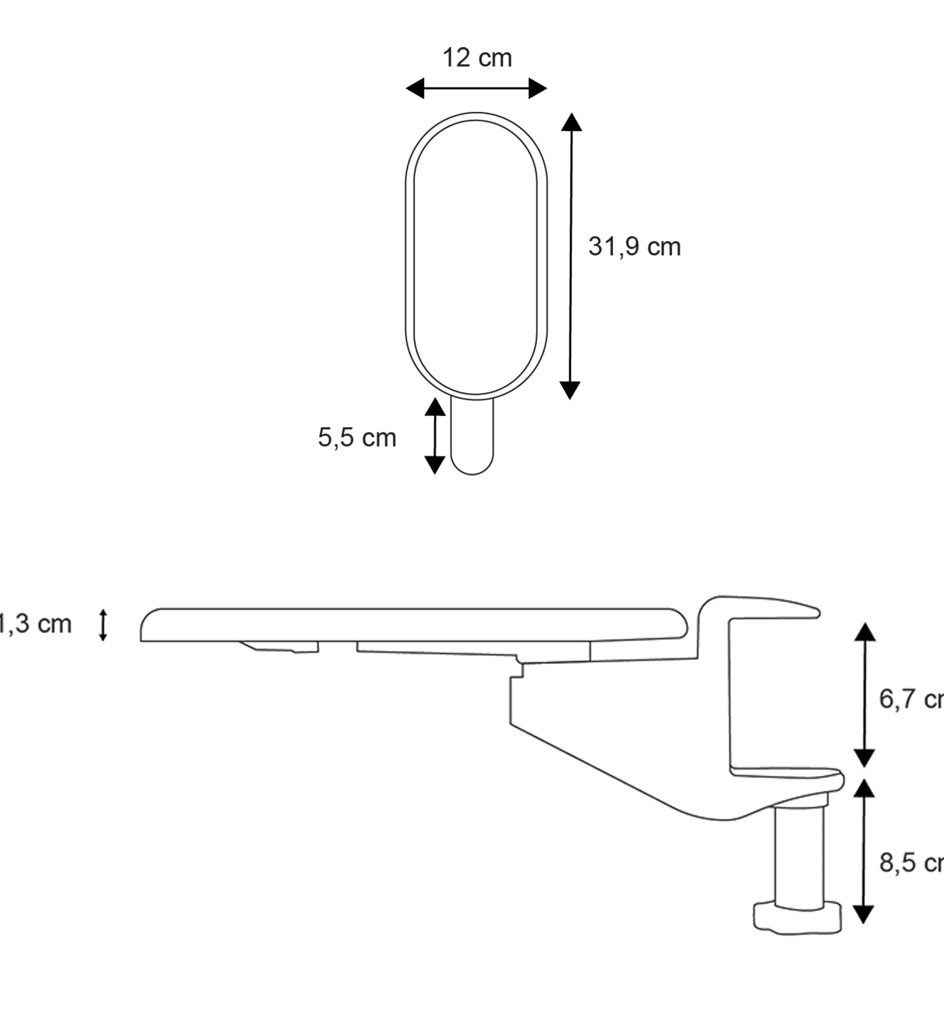 repose bras pour le bureau assis debout Kqueo