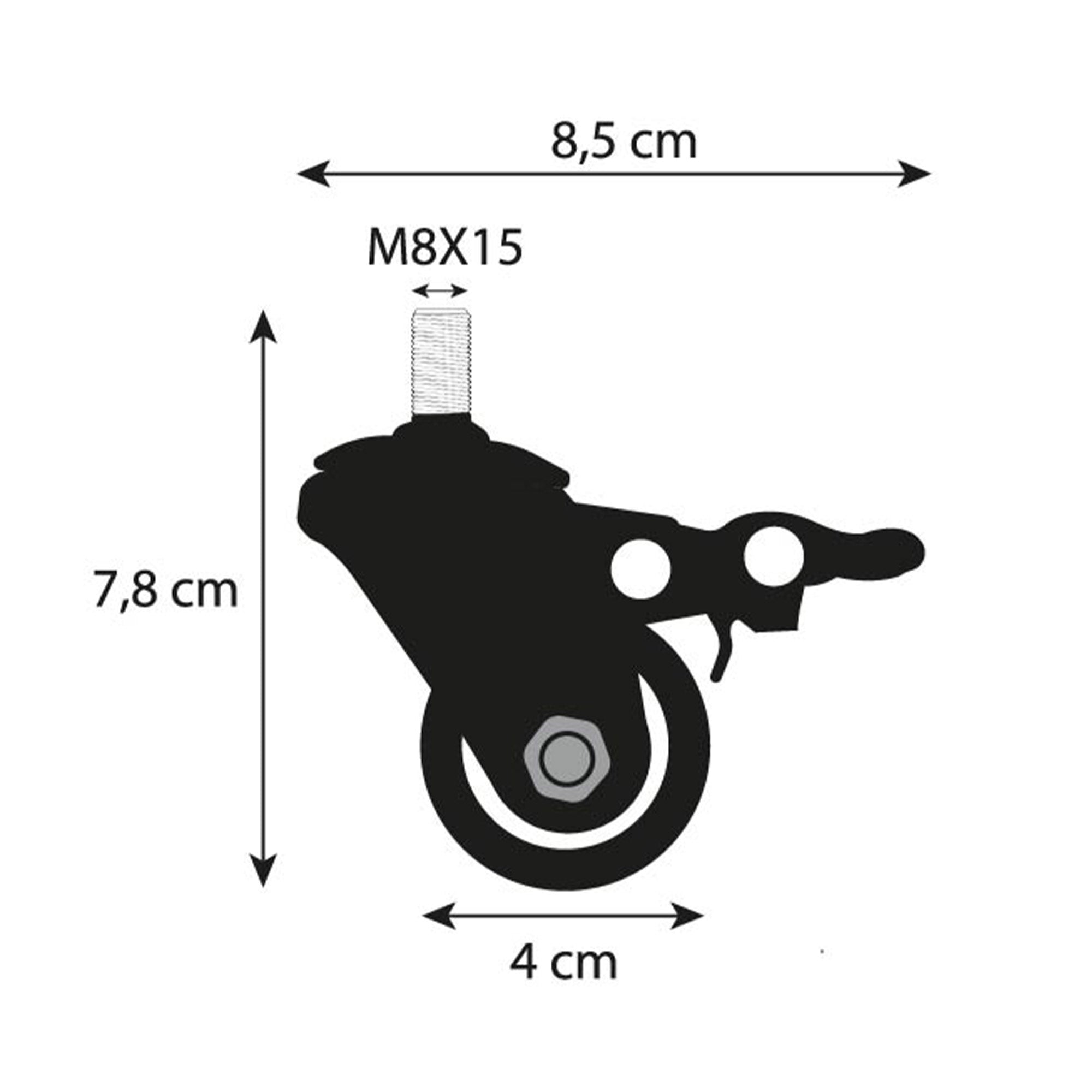 dimension des roues pour bureau assis debout Kqueo
