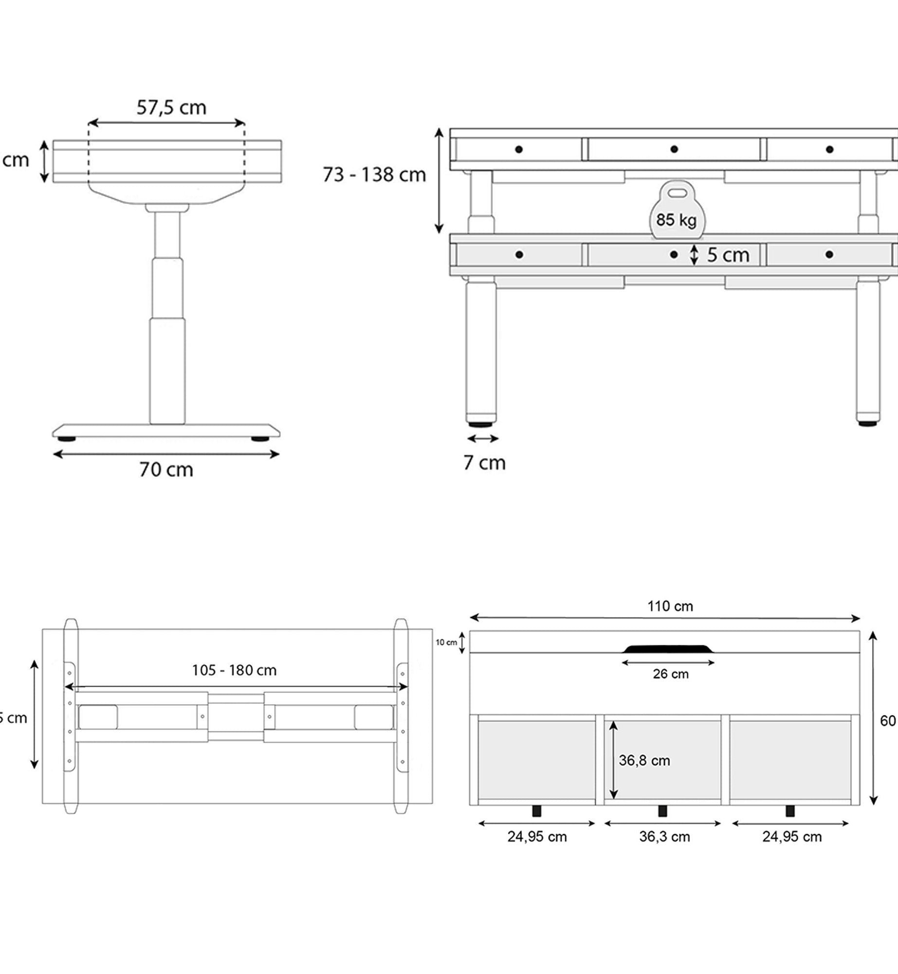 plan bureau assis debout SPACE DYNAMIC 3 tiroirs 110x60cm Kqueo_ambiance
