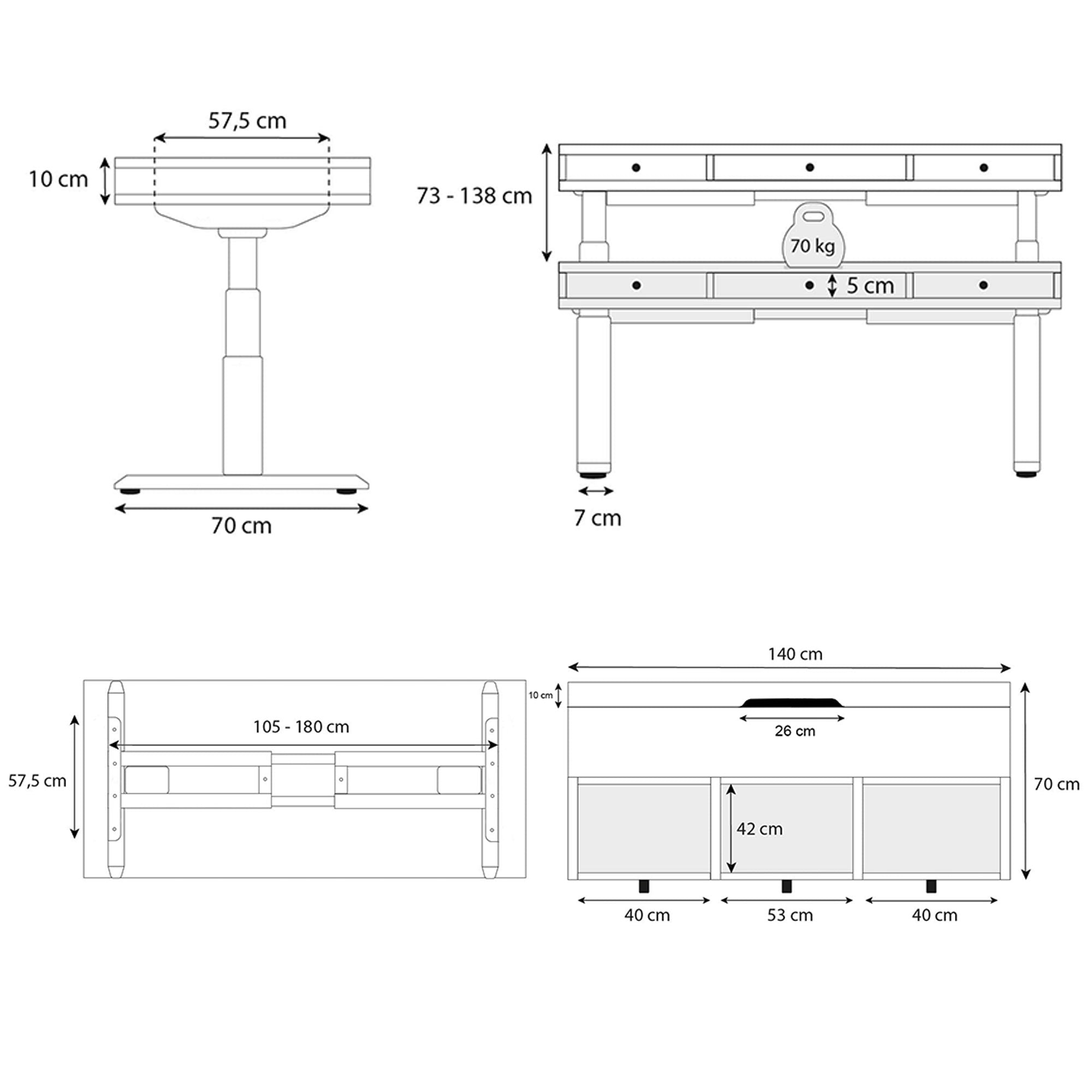 plan SPACE DYNAMIC 3 tiroirs 140x70cm KQUEO_ambiance